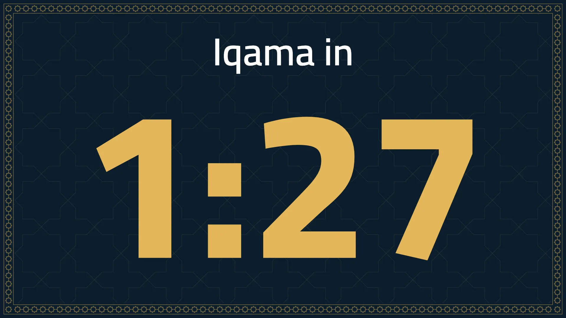 Full-screen countdown to iqama